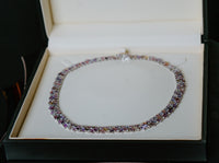 Multi-Color Sapphire and Diamond Necklace by Oscar Friedman