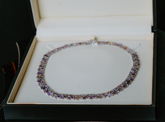 Multi-Color Sapphire and Diamond Necklace by Oscar Friedman
