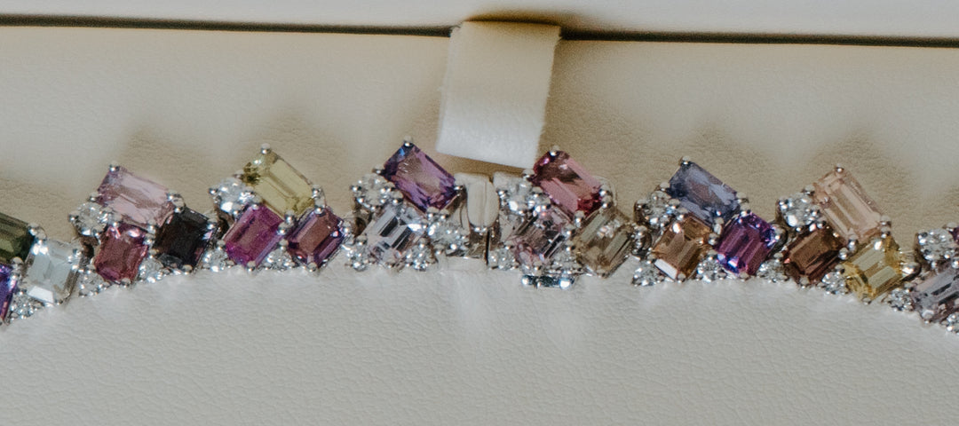 Multi-Color Sapphire and Diamond Necklace by Oscar Friedman