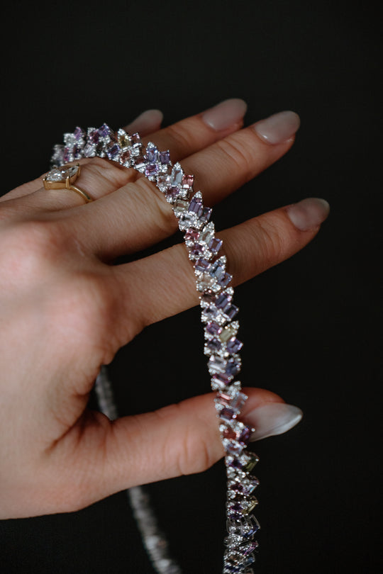 Multi-Color Sapphire and Diamond Necklace by Oscar Friedman