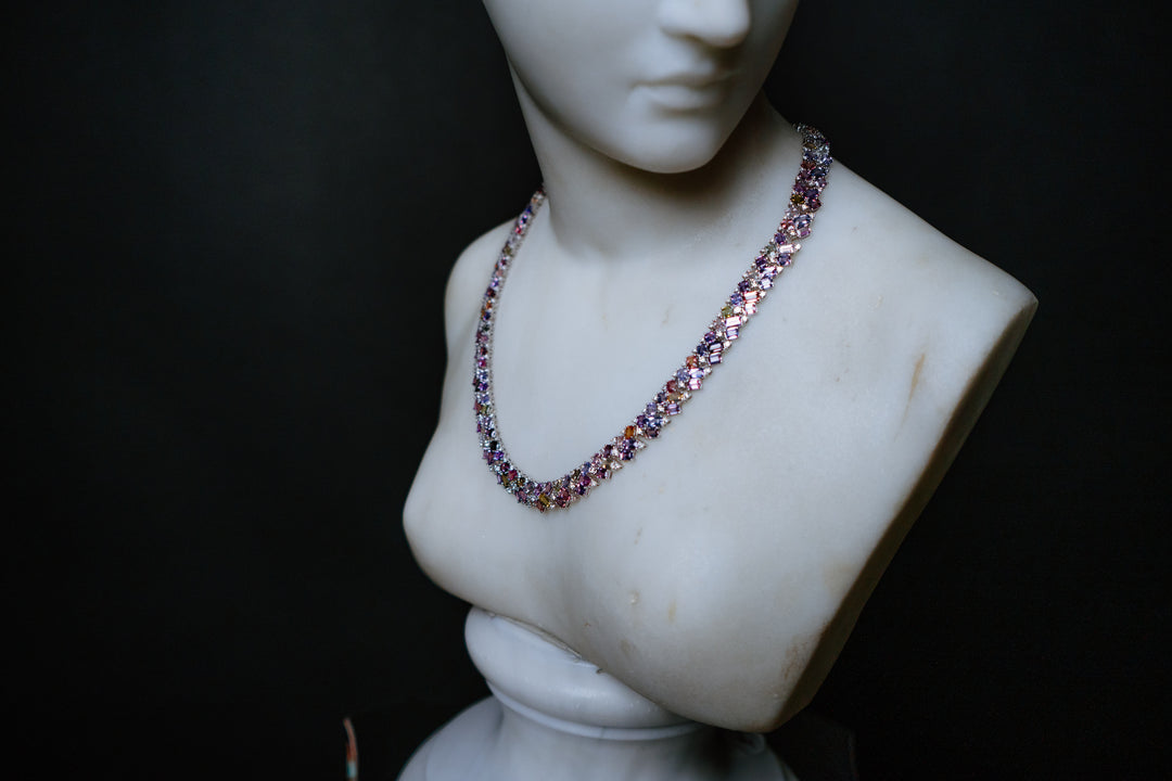 Multi-Color Sapphire and Diamond Necklace by Oscar Friedman