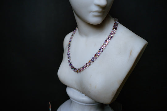 Multi-Color Sapphire and Diamond Necklace by Oscar Friedman