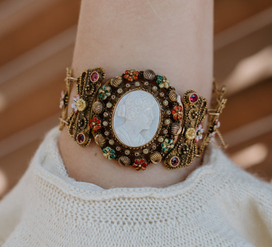 Opal Carved Cameo Bracelet