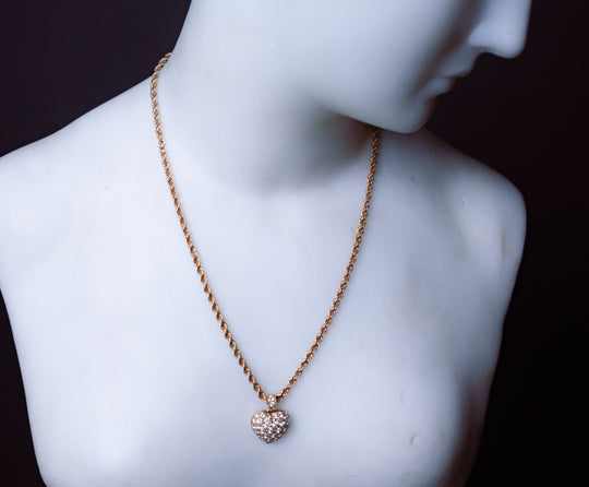 Diamond Heart Pendant on Rope Chain by Cartier