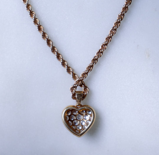 Diamond Heart Pendant on Rope Chain by Cartier