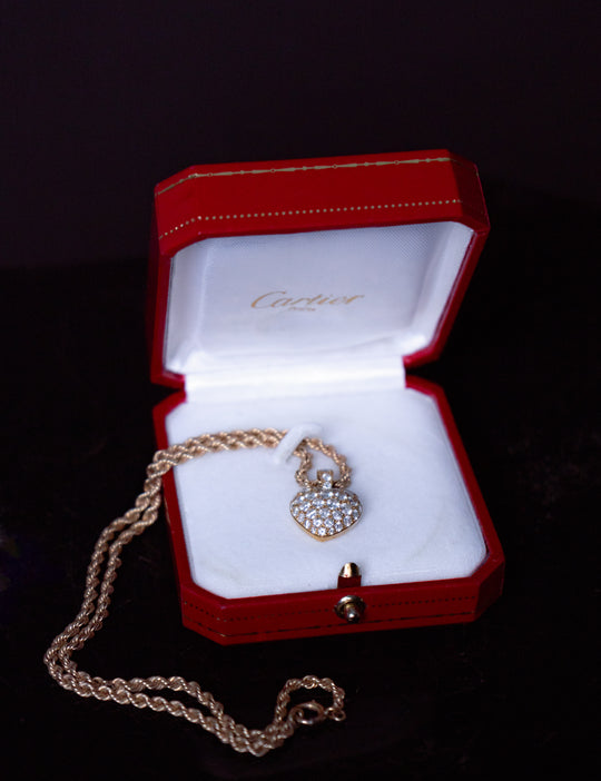 Diamond Heart Pendant on Rope Chain by Cartier
