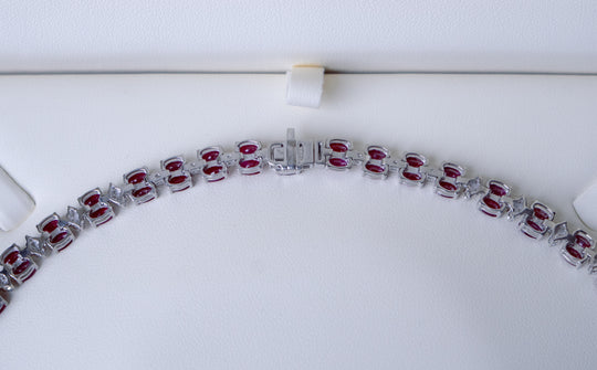 Burmese Ruby and Diamond Necklace by Oscar Friedman