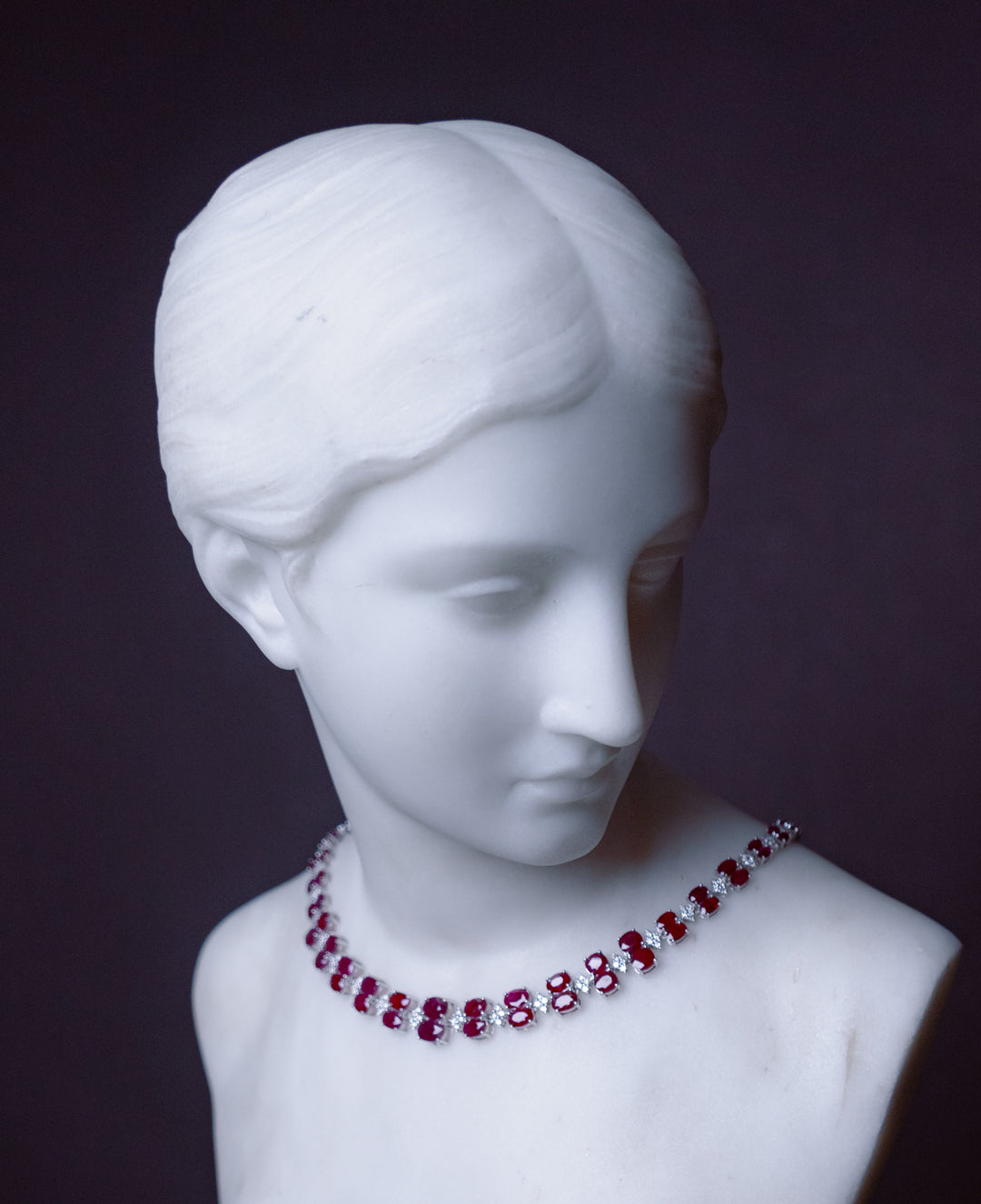 Burmese Ruby and Diamond Necklace by Oscar Friedman