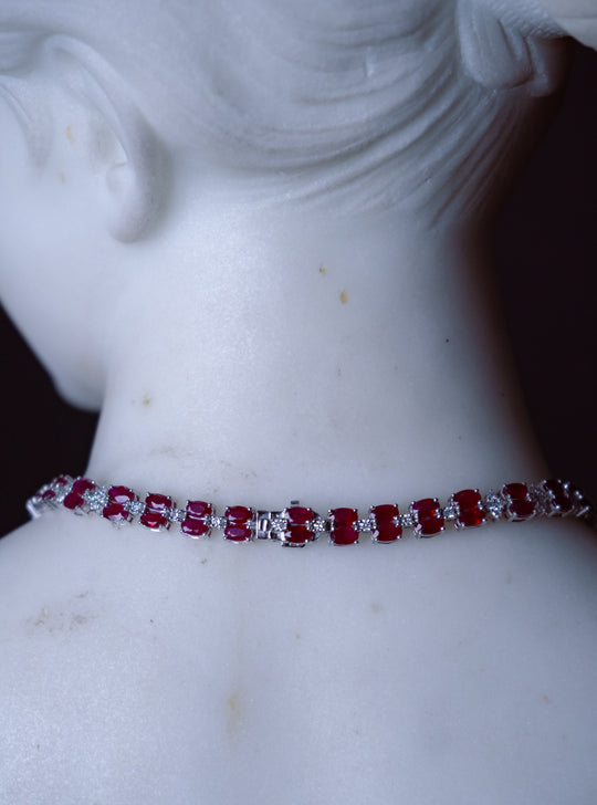 Burmese Ruby and Diamond Necklace by Oscar Friedman