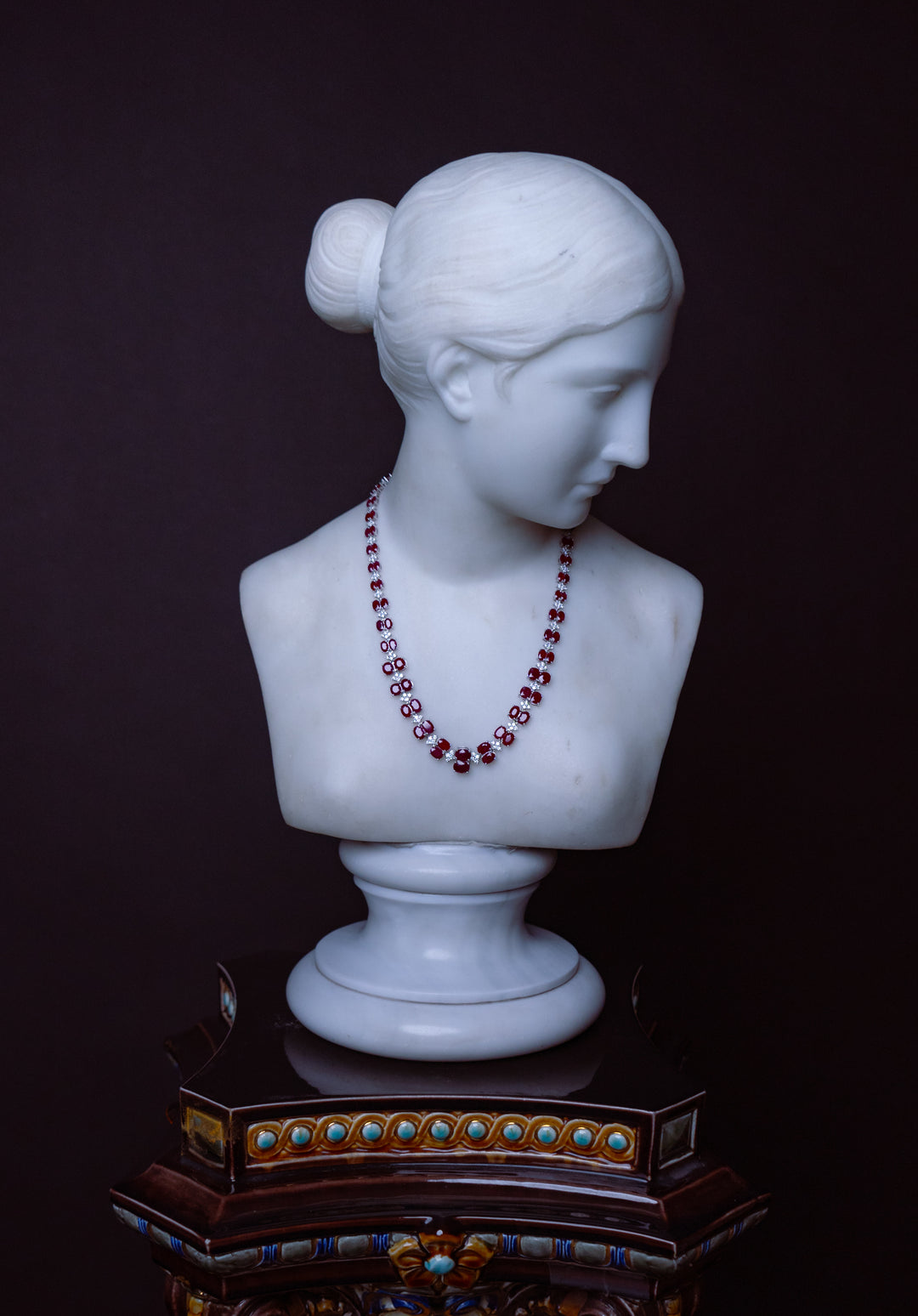 Burmese Ruby and Diamond Necklace by Oscar Friedman