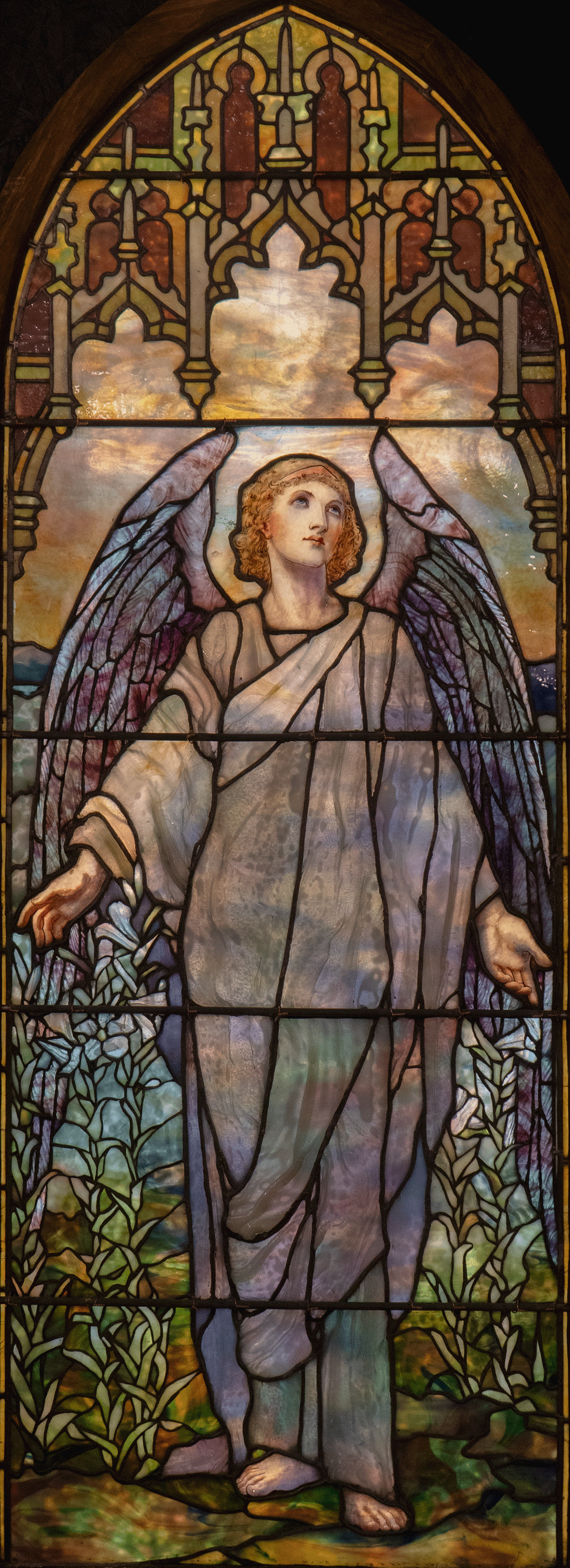 Tiffany Studios Stained Glass Window, Resurrection Angel (1900)