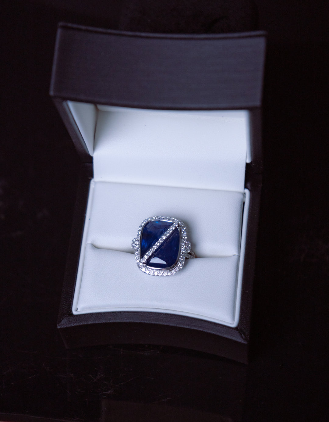 Sri Lankan Sapphire and Diamond Ring