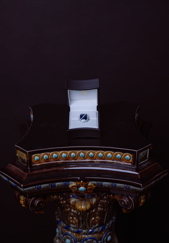 Sri Lankan Sapphire and Diamond Ring