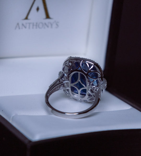 Sri Lankan Sapphire and Diamond Ring