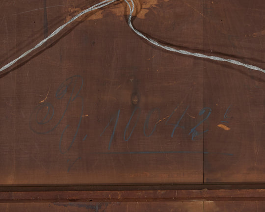 Woman with Parasol and Ruffled Cloak Standing in a Sunroom by Gotthardt Kuehl