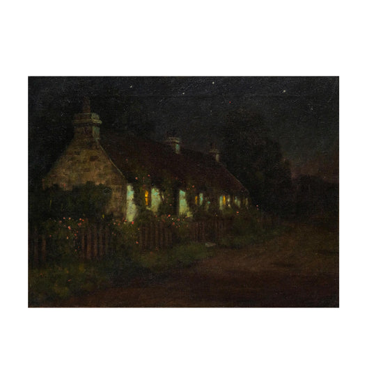 Cottages in Nocturnal Landscape by Nellie Durfee