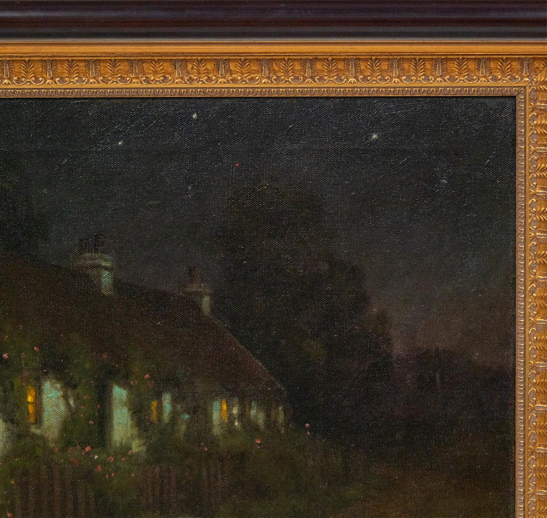 Cottages in Nocturnal Landscape by Nellie Durfee