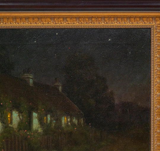 Cottages in Nocturnal Landscape by Nellie Durfee