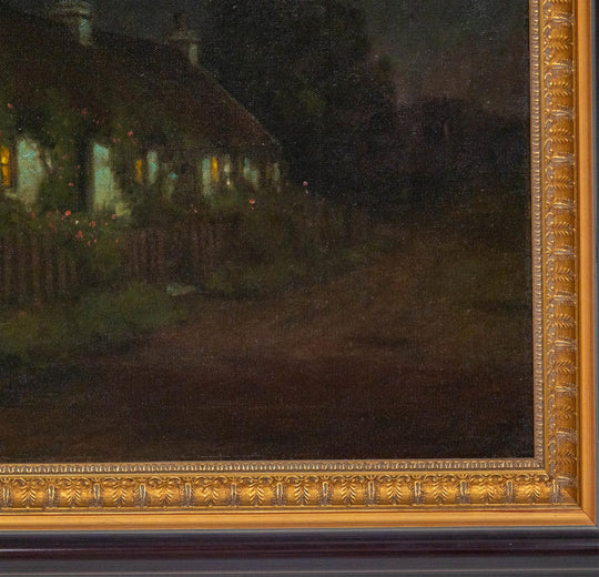 Cottages in Nocturnal Landscape by Nellie Durfee