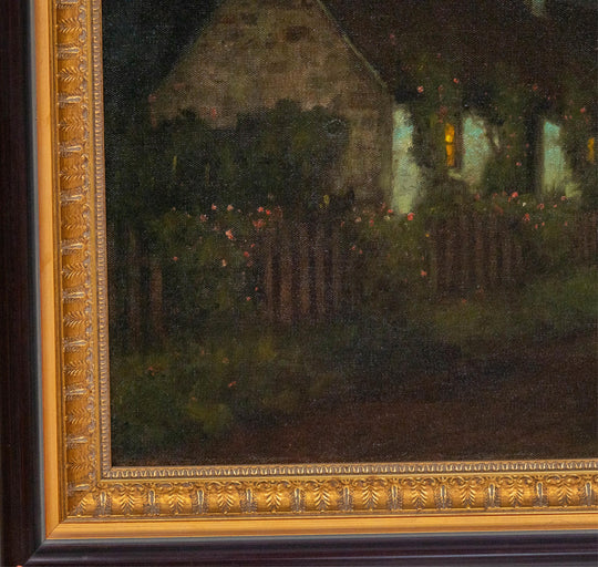 Cottages in Nocturnal Landscape by Nellie Durfee