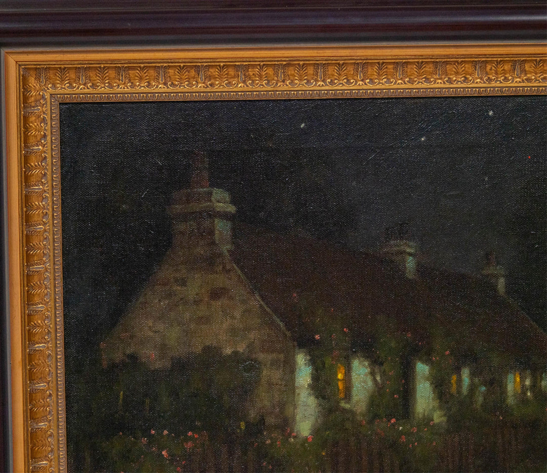 Cottages in Nocturnal Landscape by Nellie Durfee