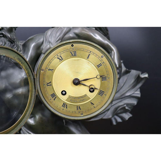 A French Bronze Mantel Clock: Chronos with Scythe