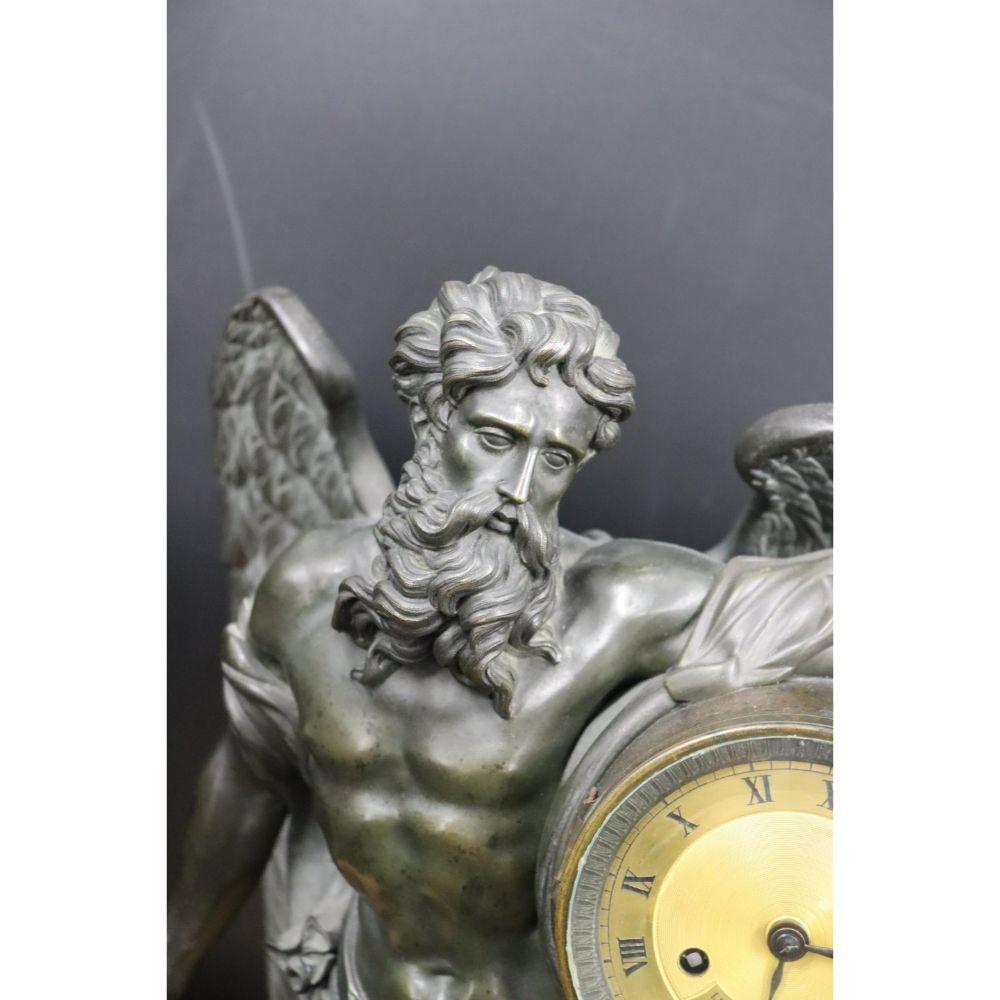 A French Bronze Mantel Clock: Chronos with Scythe
