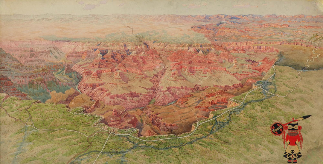 Grand Canyon Pictorial Map, ca. 1925 by Gunnar Widforss