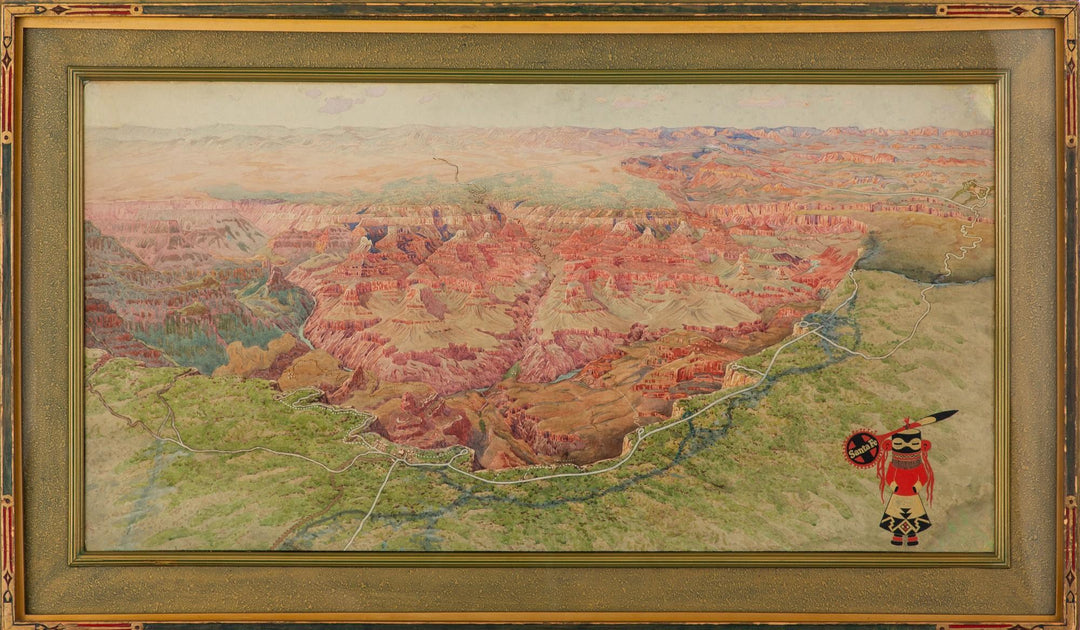 Grand Canyon Pictorial Map, ca. 1925 by Gunnar Widforss