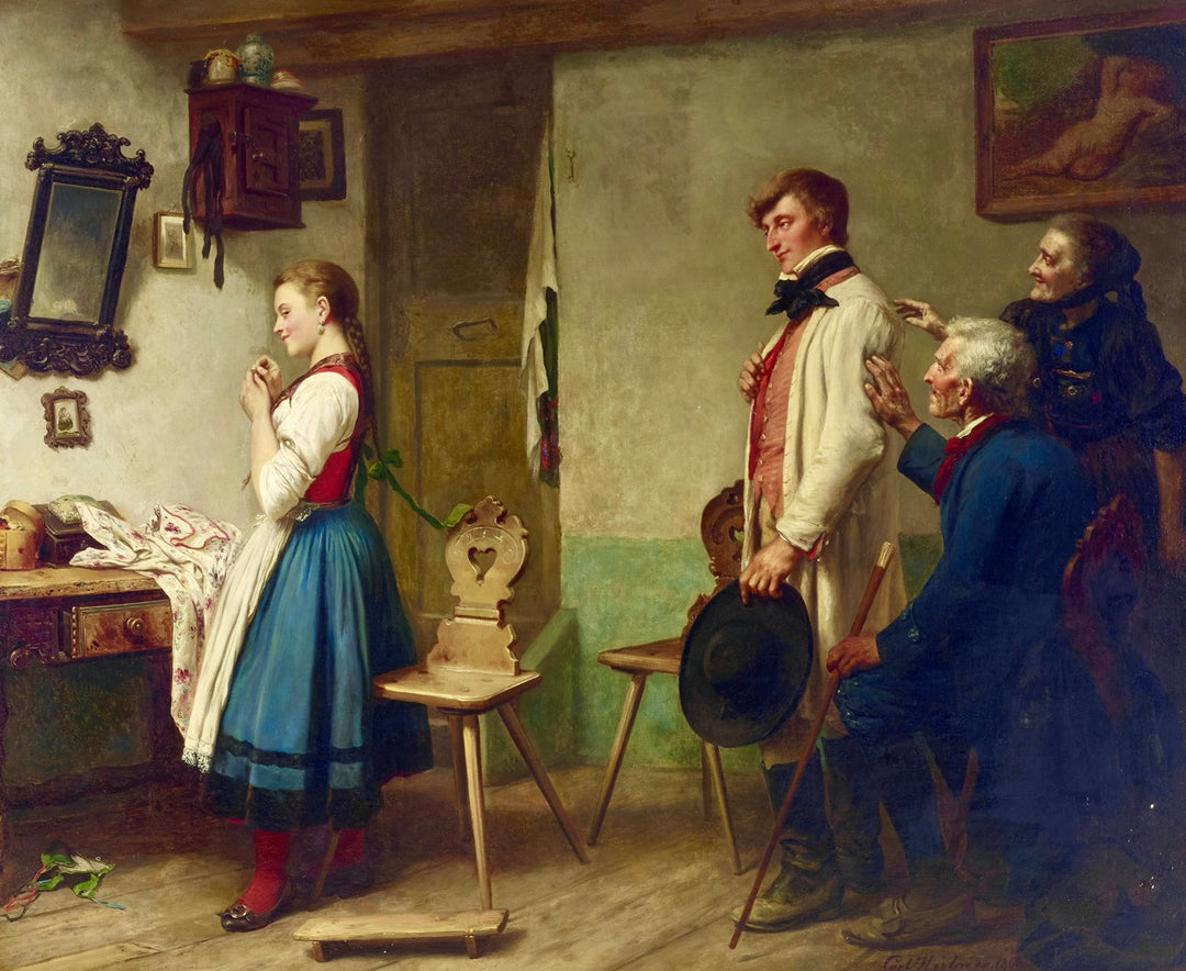 The Marriage Proposal by Carl Wilhelm Hübner
