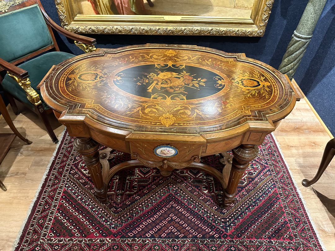 American Marquetry Rosewood Center Table