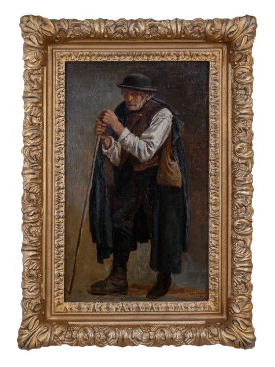 Traveler with Walking Stick by Tina Blau