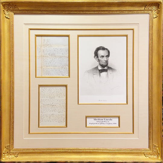 ABRAHAM LINCOLN, Autograph Document, Pleas in People for the use of Delay v. Caughron et al., May 1850, Danville, Illinois