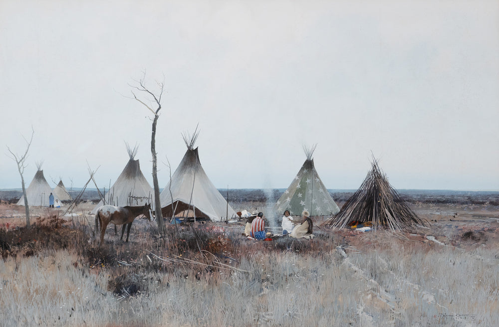 Native American Camp, (1977) by Michael Coleman