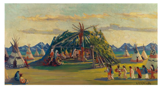 Blackfoot Indian Ceremony by Kathryn Woodman Leighton