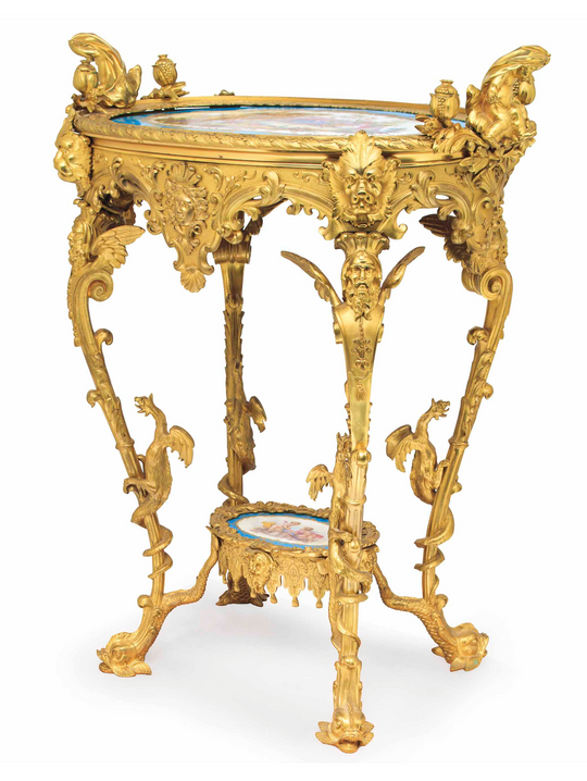 An Ormolu and Sèvres-Style Porcelain Guéridon