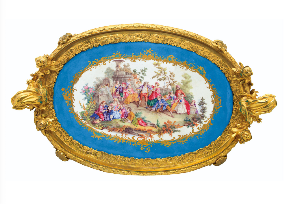 An Ormolu and Sèvres-Style Porcelain Guéridon