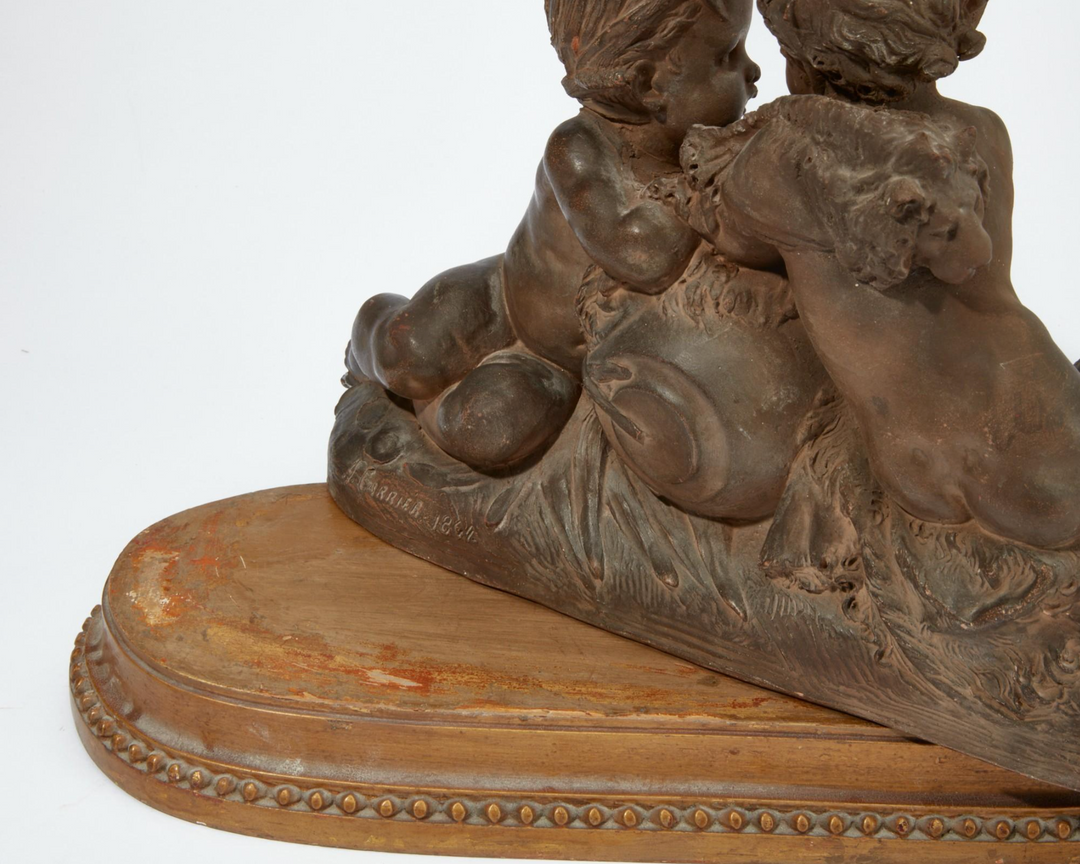 Figural Group of Two Putti by Albert-Ernest Carrier-Belleuse