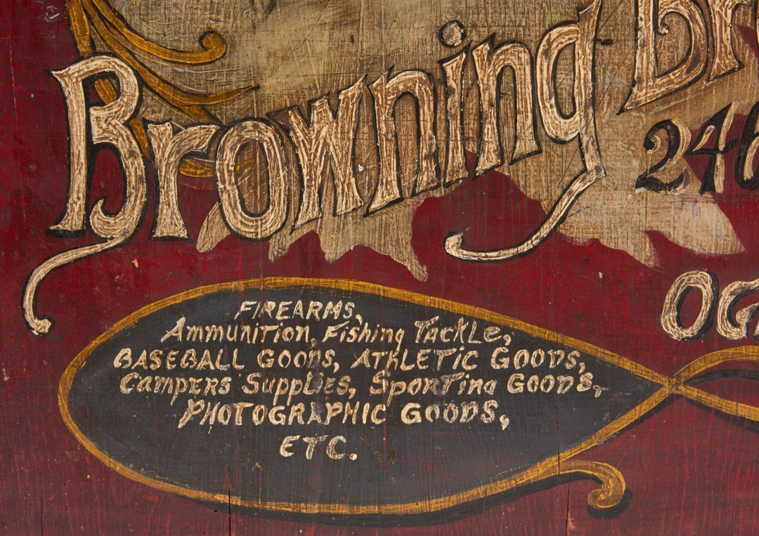 Browning Brothers Co. Trade Sign with Black Bear