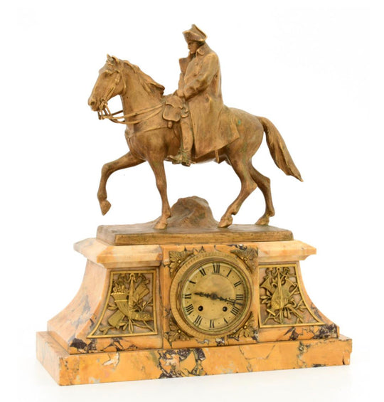 Mantel Clock with Napoleon Bonaparte on Horseback by Hans Müller