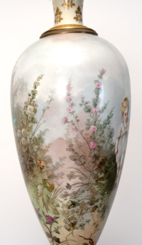 Hand-Painted Sèvres Porcelain Urn