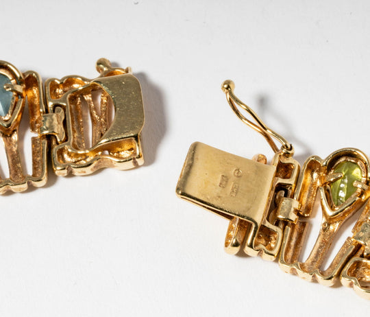 14K Gold, Topaz, Peridot & Amethyst Necklace