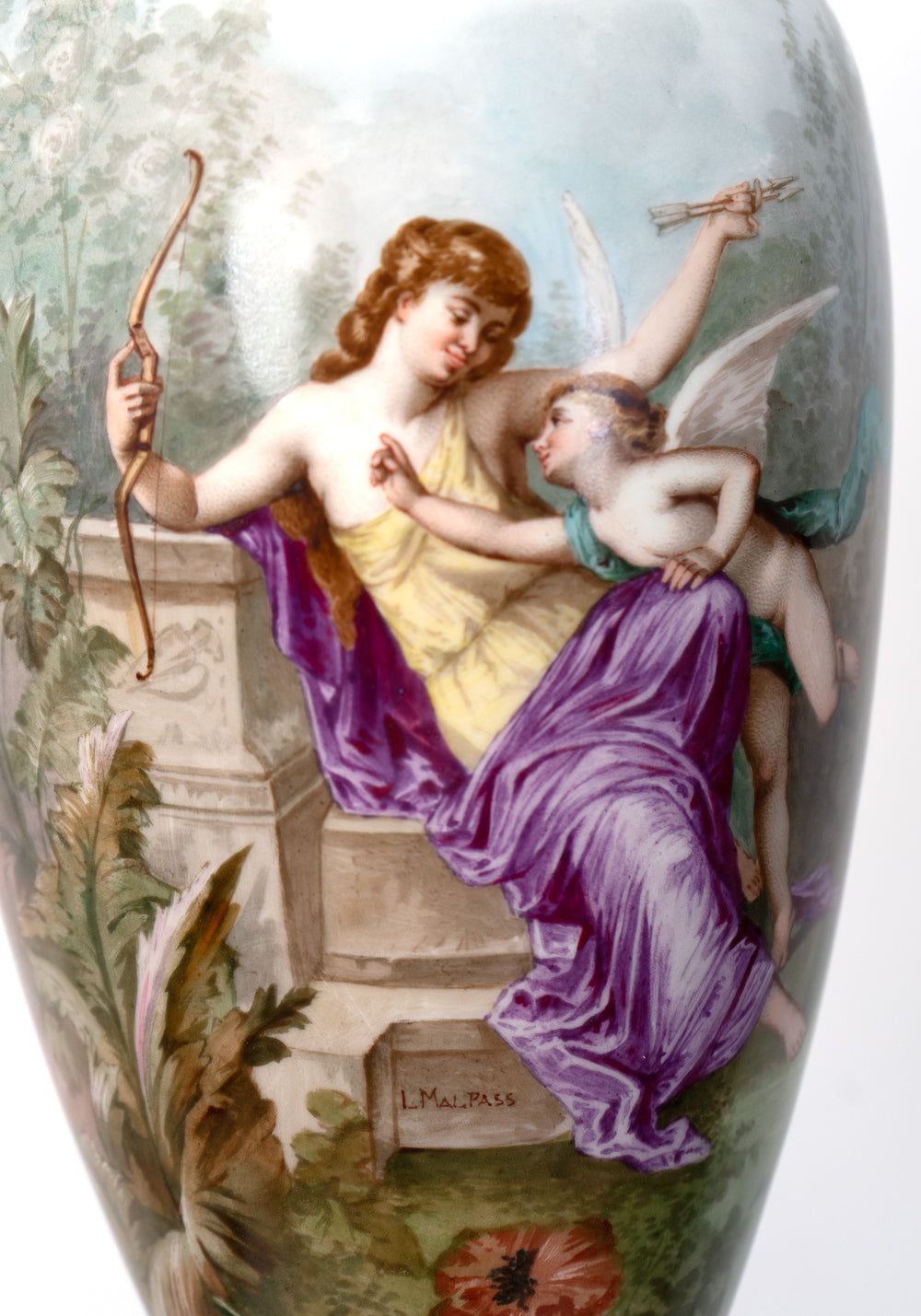 Hand-Painted Sèvres Porcelain Urn