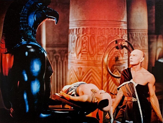 The Ten Commandments (Paramount, 1956), Yul Brynner "Rameses" with Infant Son Character Concept Artwork by Arnold Friberg