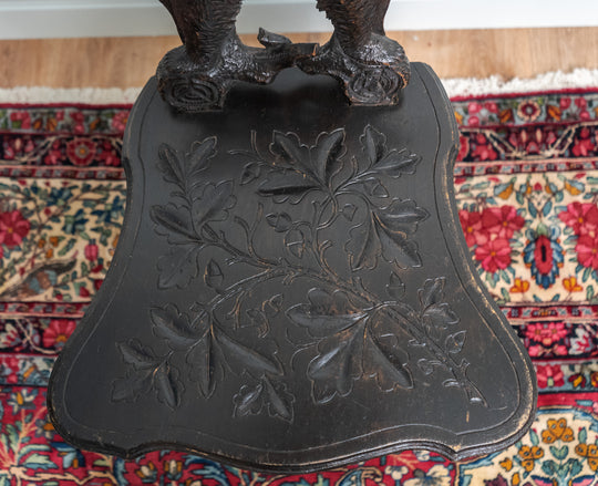 19th Century Carved Linden Wood Black Forest Bear Chair