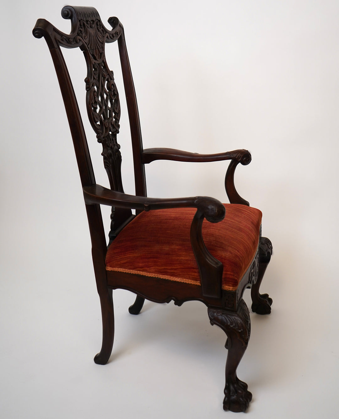 Pair of Chippendale Mahogany High Back Chairs