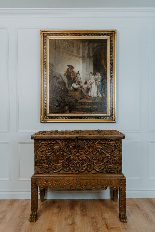 Pair of Spanish Colonial Olive Wood Chests on Stands