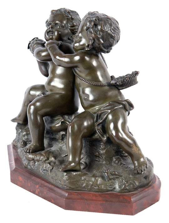19th Century, French Bronze Group after Jean Baptiste Pigalle