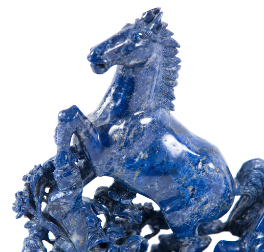 19th Century Blue Marble Horse Sculpture