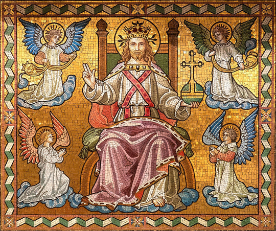 Early 20th Century Mosaic of Christ and Angels